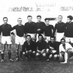 Monselice 1951-52 - Parisotto, Dall’Angelo M, Gemo, Rocca, Dall’Angelo G, Ceccon, Baratto, Soloni V, Piva; Cavaliere, Menoncin, Trentin, Pasin, Citton