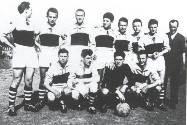 Monselice 1950-51- Dall’Angelo M, Bottaro, Baratto, Soloni V, Piva, Albertin, Ceccon, Citton; Menoncin, Dall’Angelo G, Cavaliere, Rocca (Melo)